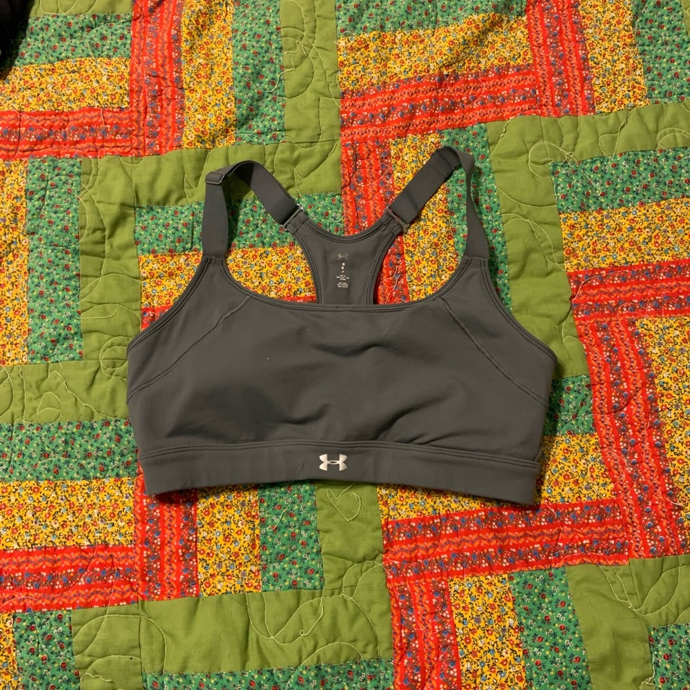 Gray Under Armour sports bra